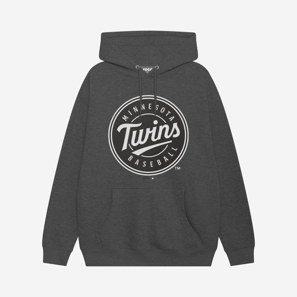 Minnesota Twins Black & White Primary Logo Hoodie FOCO S - FOCO.com