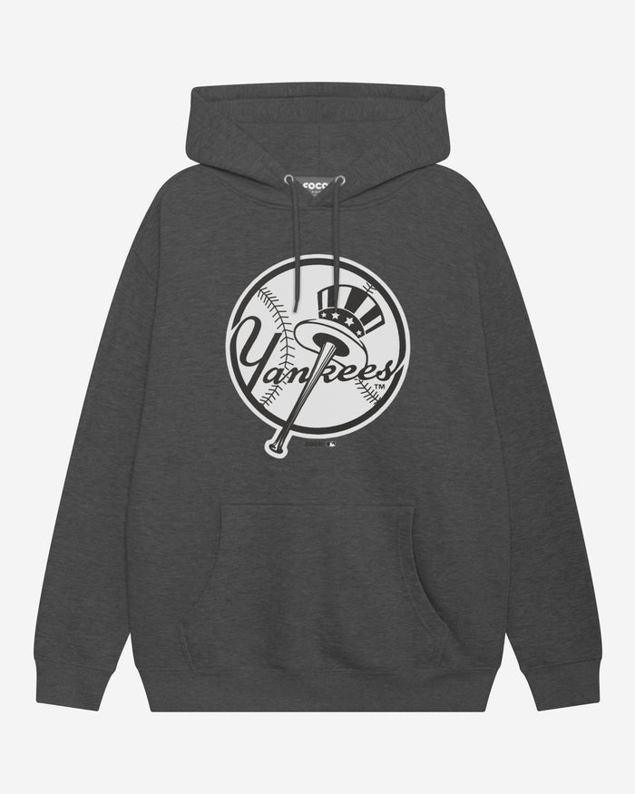 New York Yankees Black & White Primary Logo Hoodie FOCO S - FOCO.com