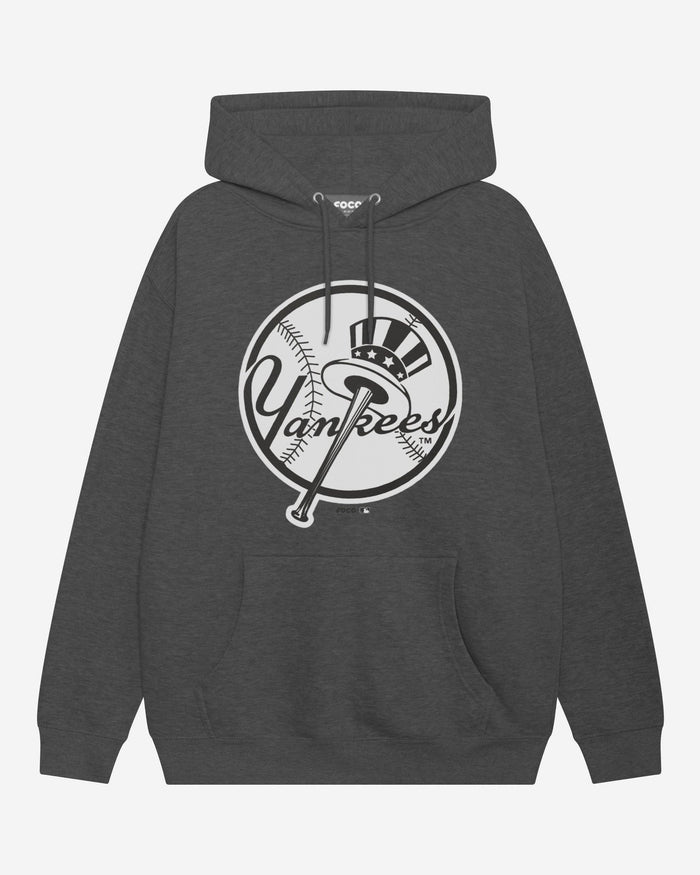 New York Yankees Black & White Primary Logo Hoodie FOCO S - FOCO.com