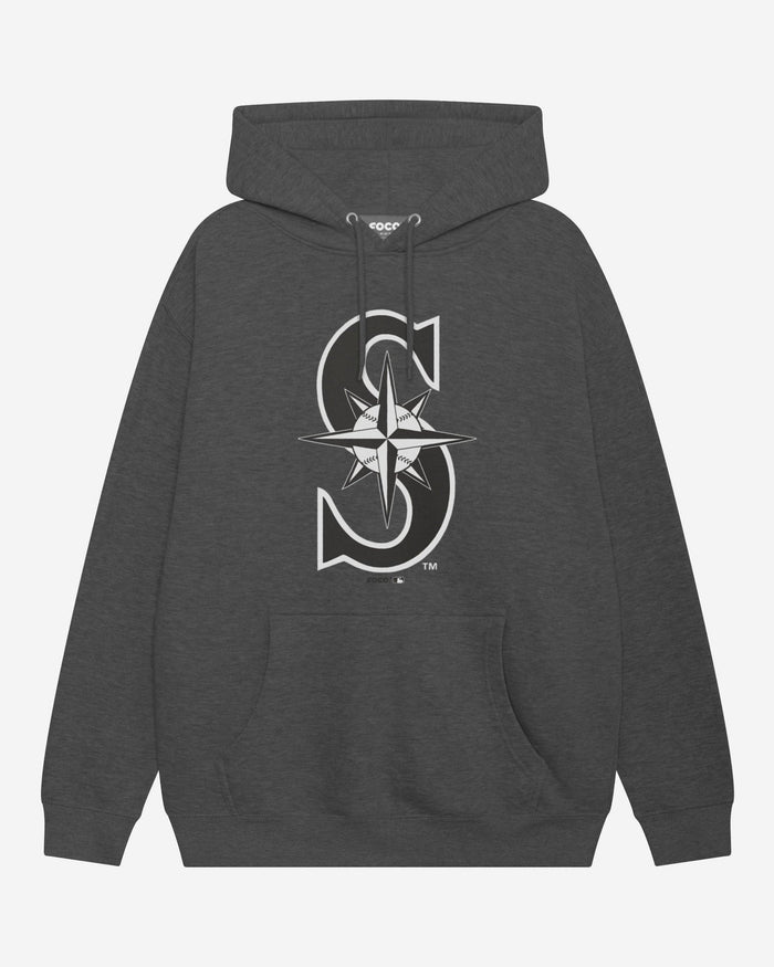Seattle Mariners Black & White Primary Logo Hoodie FOCO S - FOCO.com