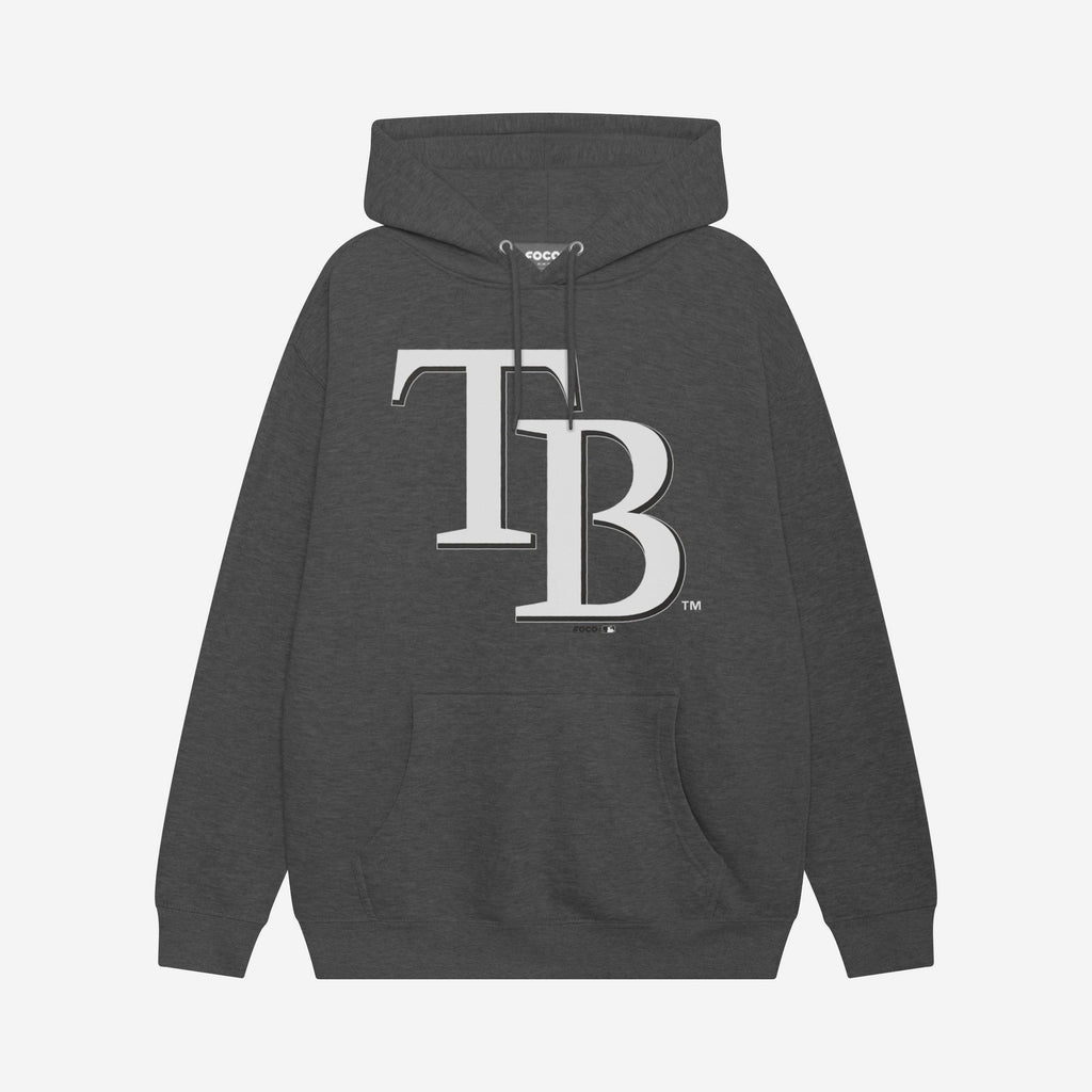Tampa Bay Rays Black & White Primary Logo Hoodie FOCO S - FOCO.com