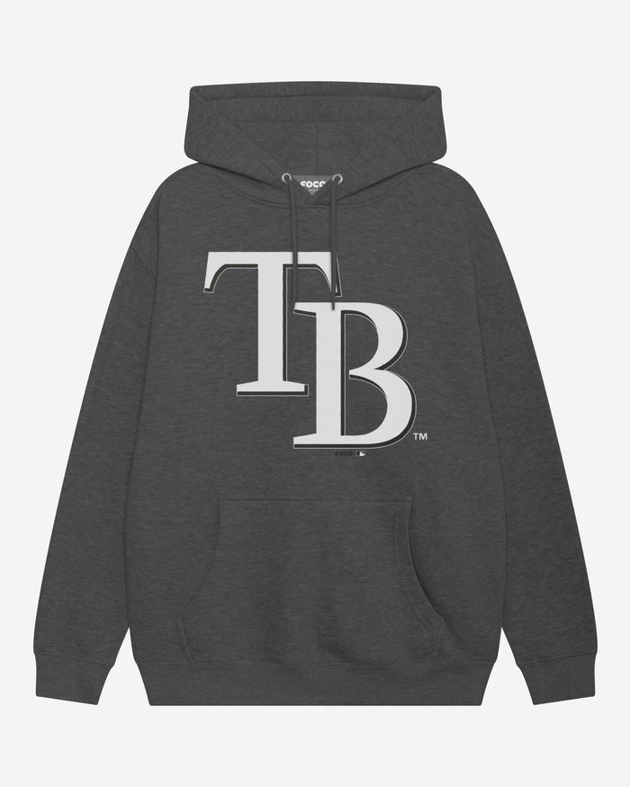 Tampa Bay Rays Black & White Primary Logo Hoodie FOCO S - FOCO.com