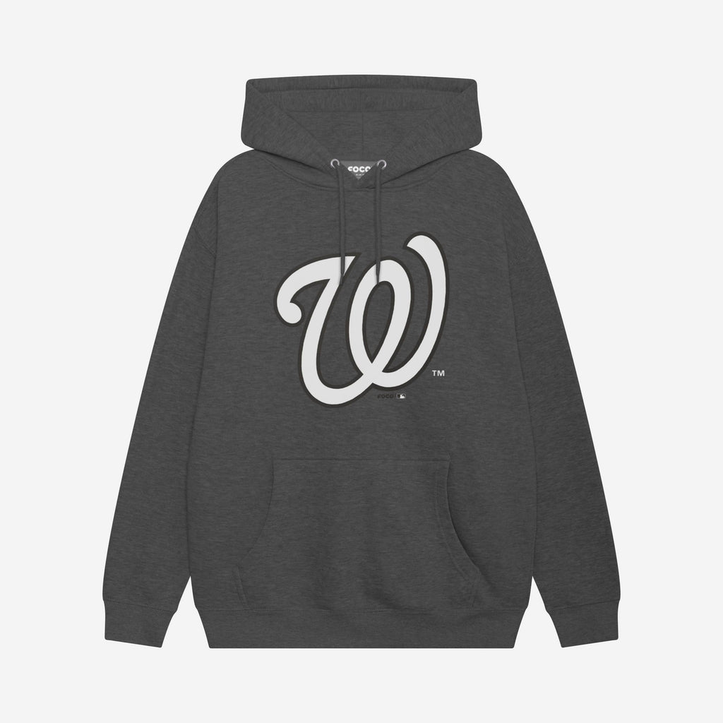 Washington Nationals Black & White Primary Logo Hoodie FOCO S - FOCO.com
