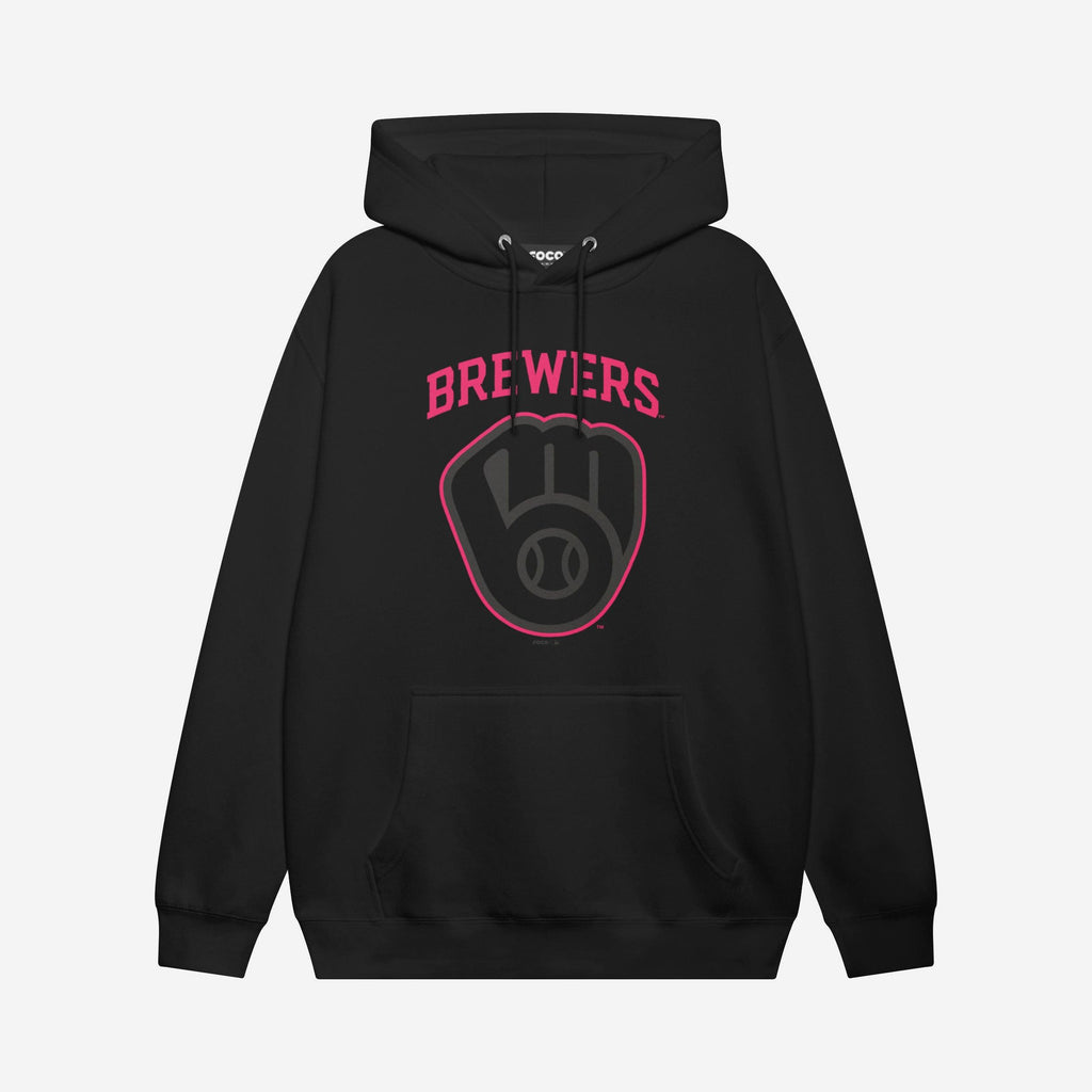 Milwaukee Brewers Highlight Reel Hoodie FOCO Black/Neon Pink S - FOCO.com