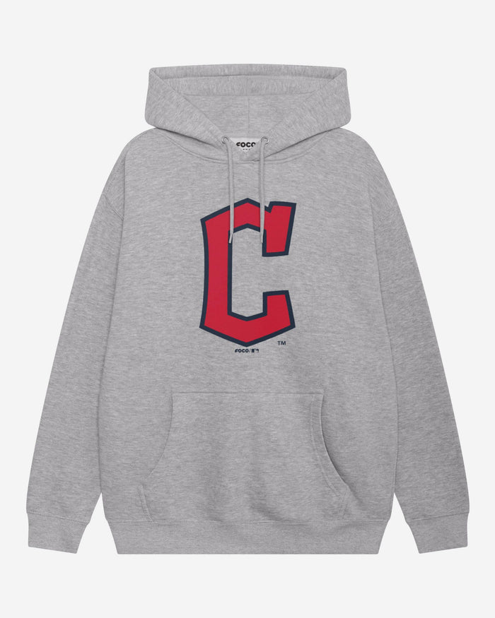 Cleveland Guardians Primary Logo Hoodie FOCO Athletic Heather S - FOCO.com