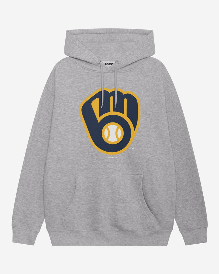 Milwaukee Brewers Primary Logo Hoodie FOCO Athletic Heather S - FOCO.com