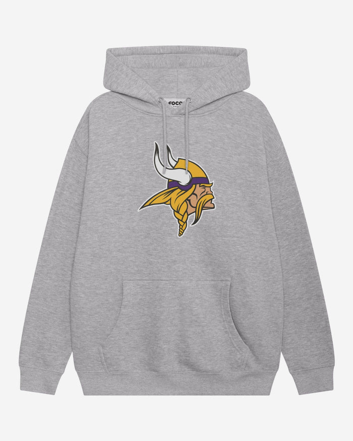 Minnesota Vikings Primary Logo Hoodie FOCO Athletic Heather S - FOCO.com