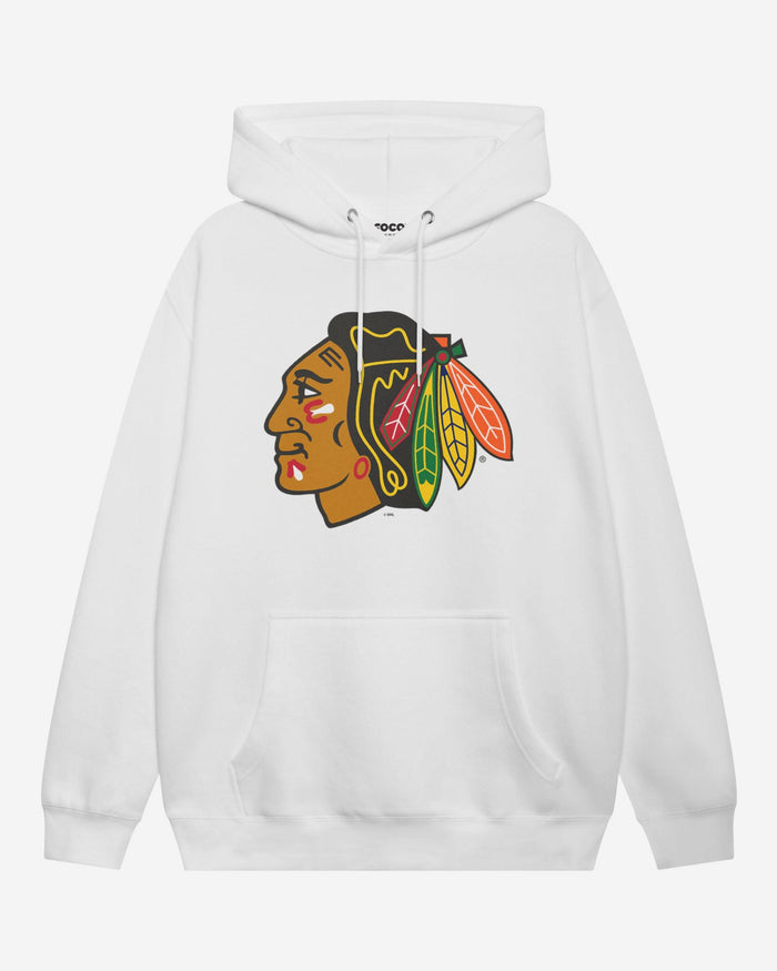 Chicago Blackhawks Primary Logo Hoodie FOCO White S - FOCO.com