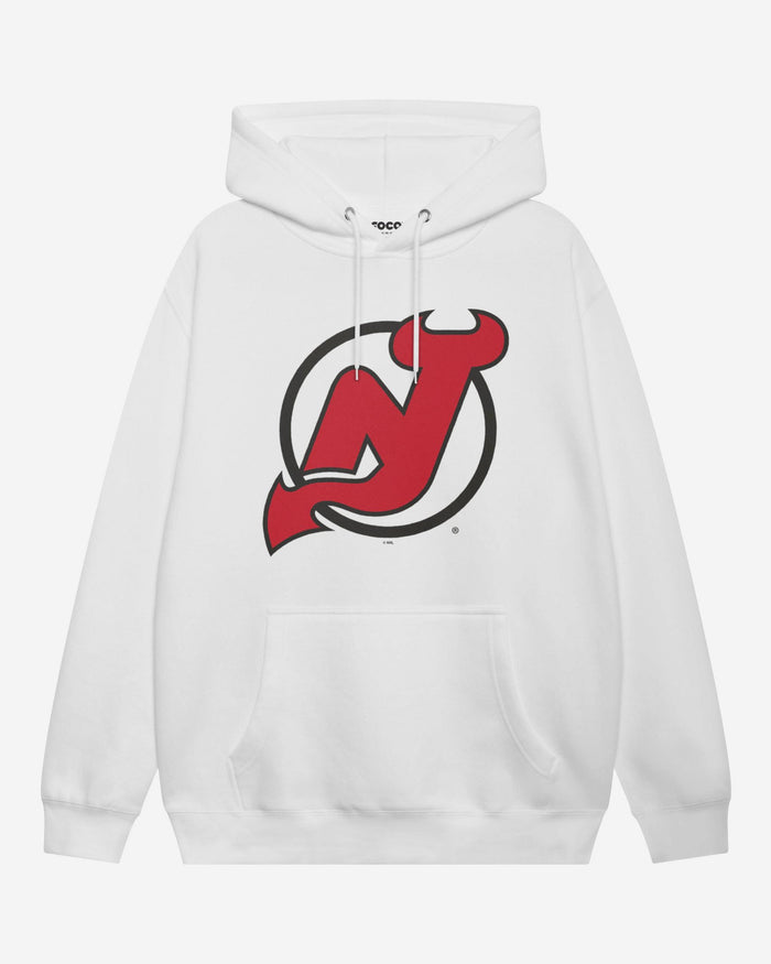 New Jersey Devils Primary Logo Hoodie FOCO White S - FOCO.com