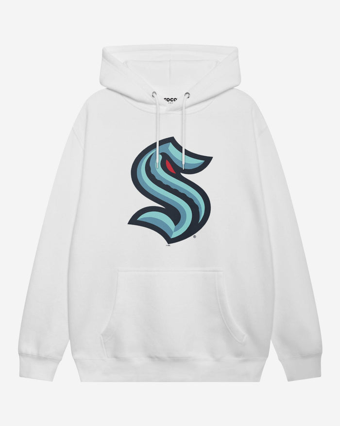 Seattle Kraken Primary Logo Hoodie FOCO White S - FOCO.com