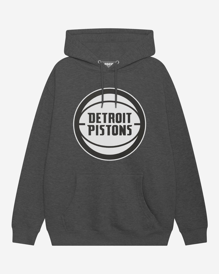 Detroit Pistons Black & White Primary Logo Hoodie FOCO S - FOCO.com
