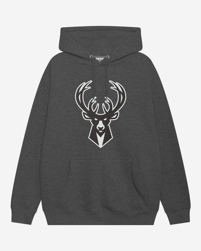 Milwaukee Bucks Black & White Primary Logo Hoodie FOCO S - FOCO.com