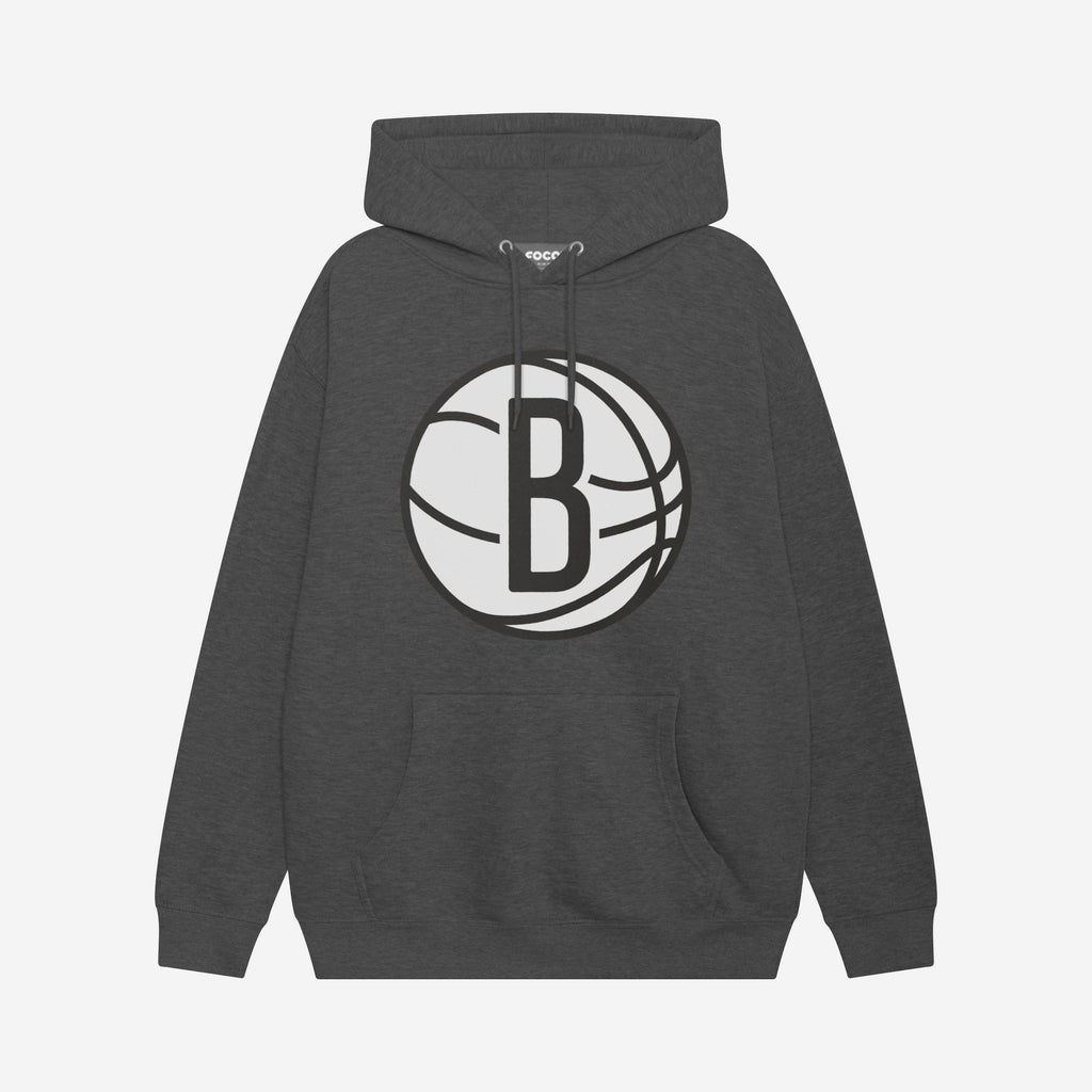Brooklyn Nets Black & White Primary Logo Hoodie FOCO S - FOCO.com