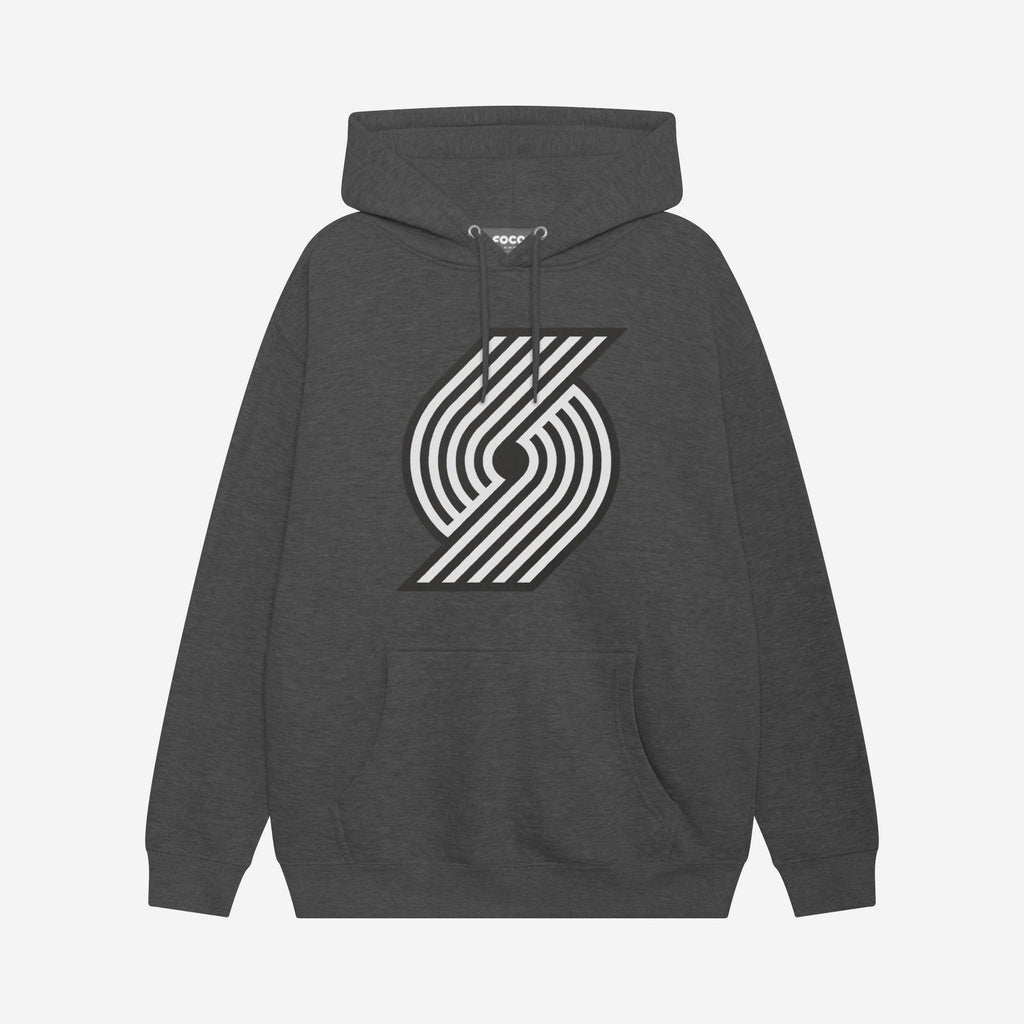 Portland Trail Blazers Black & White Primary Logo Hoodie FOCO S - FOCO.com