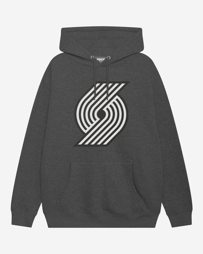 Portland Trail Blazers Black & White Primary Logo Hoodie FOCO S - FOCO.com