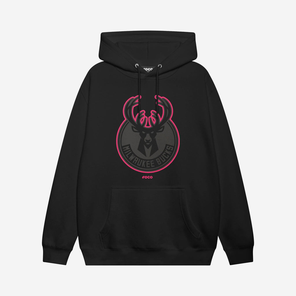 Milwaukee Bucks Highlight Reel Hoodie FOCO Black/Neon Pink S - FOCO.com