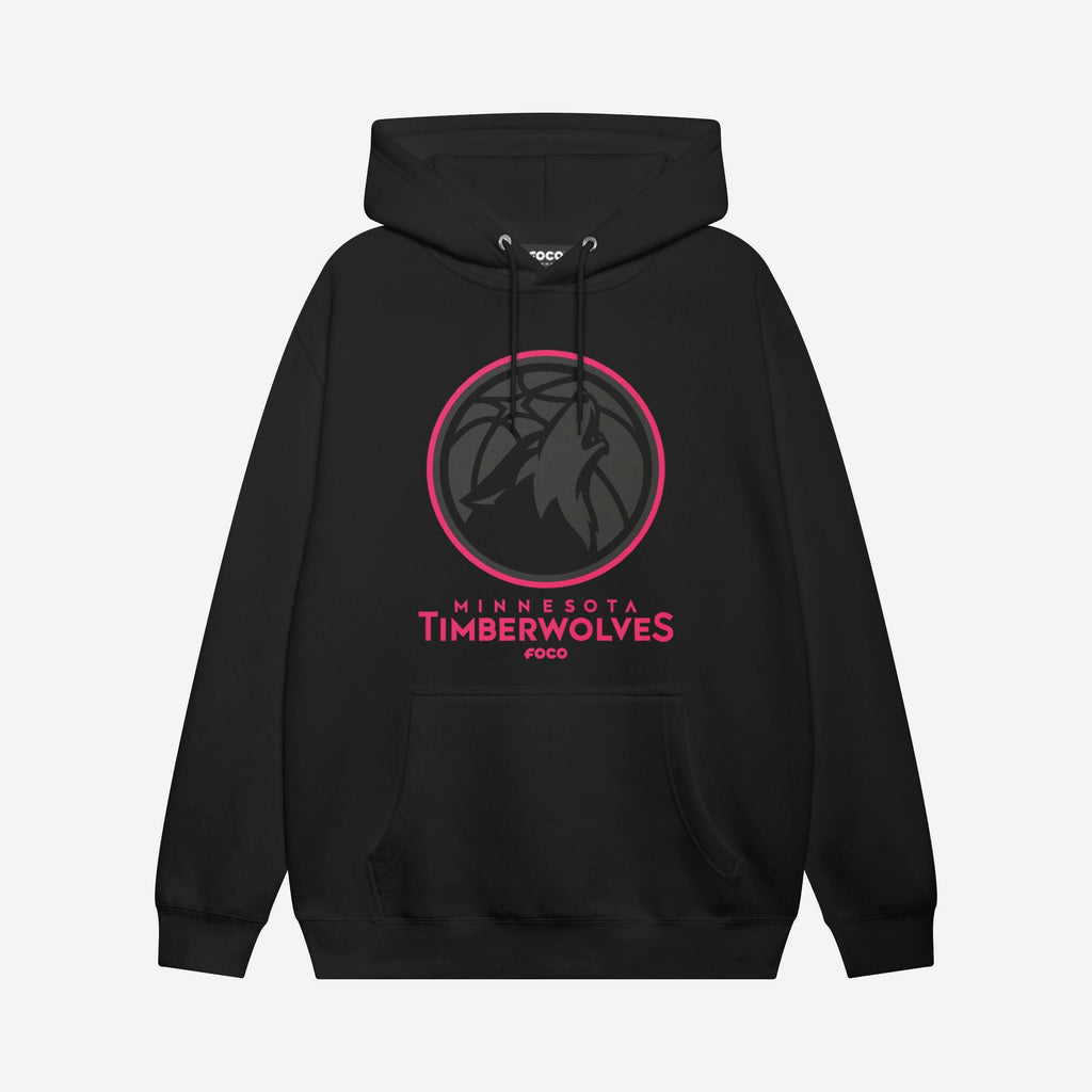Minnesota Timberwolves Highlight Reel Hoodie FOCO Black/Neon Pink S - FOCO.com