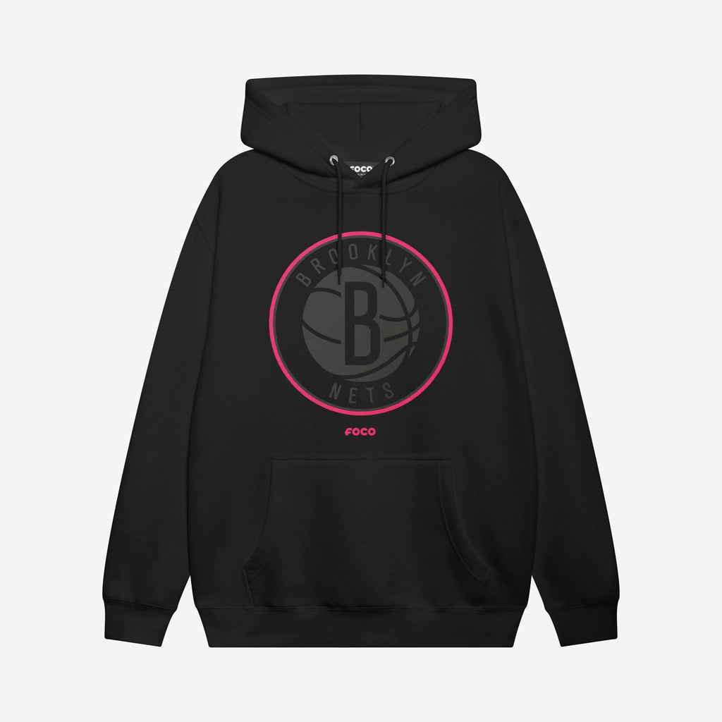 Brooklyn Nets Highlight Reel Hoodie FOCO Black/Neon Pink S - FOCO.com
