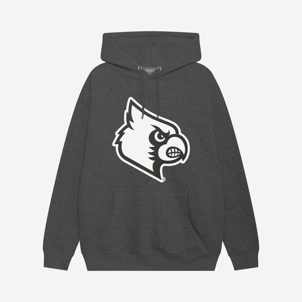 Louisville Cardinals Black & White Primary Logo Hoodie FOCO S - FOCO.com