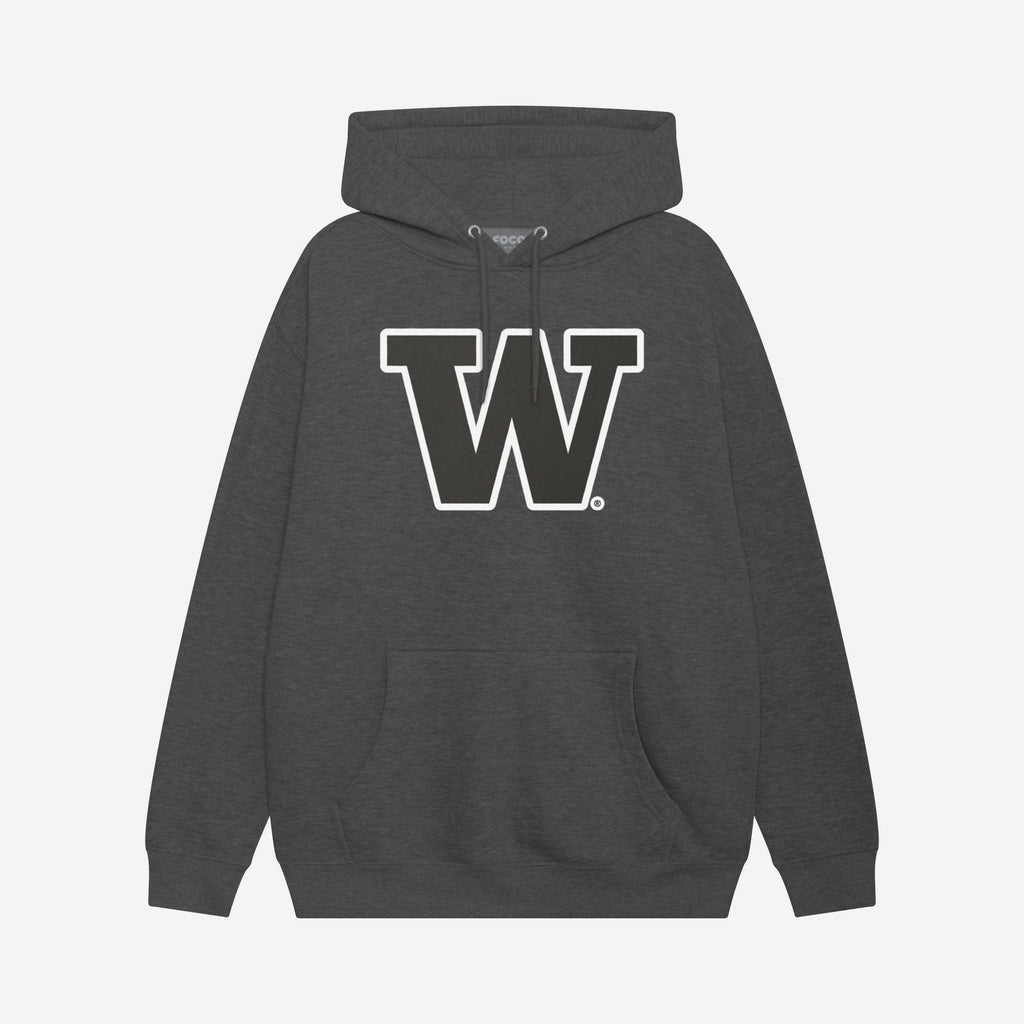 Washington Huskies Black & White Primary Logo Hoodie FOCO S - FOCO.com