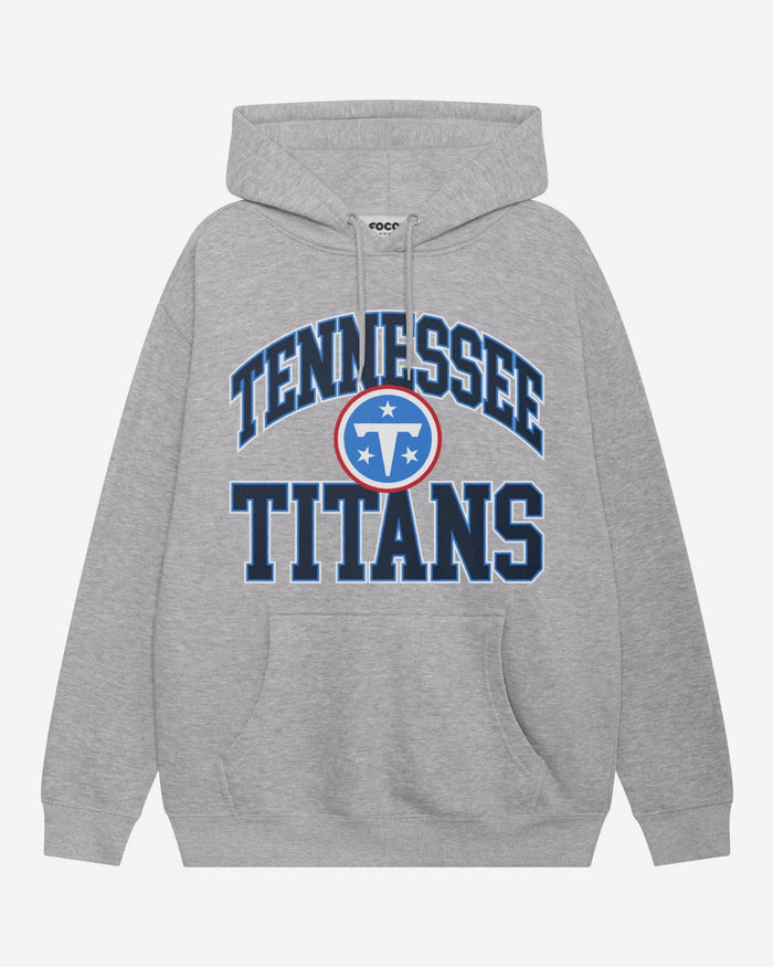 Tennessee Titans Arched Wordmark Hoodie FOCO Athletic Heather S - FOCO.com
