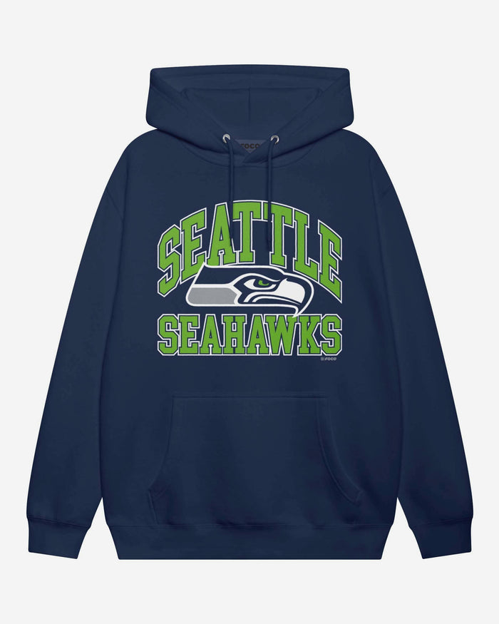 Seattle Seahawks Arched Wordmark Hoodie FOCO Athletic Heather S - FOCO.com