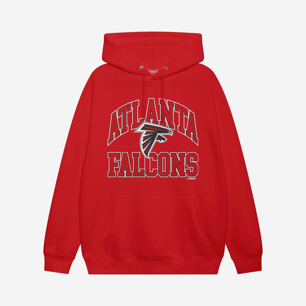 Atlanta Falcons Arched Wordmark Hoodie FOCO Athletic Heather S - FOCO.com