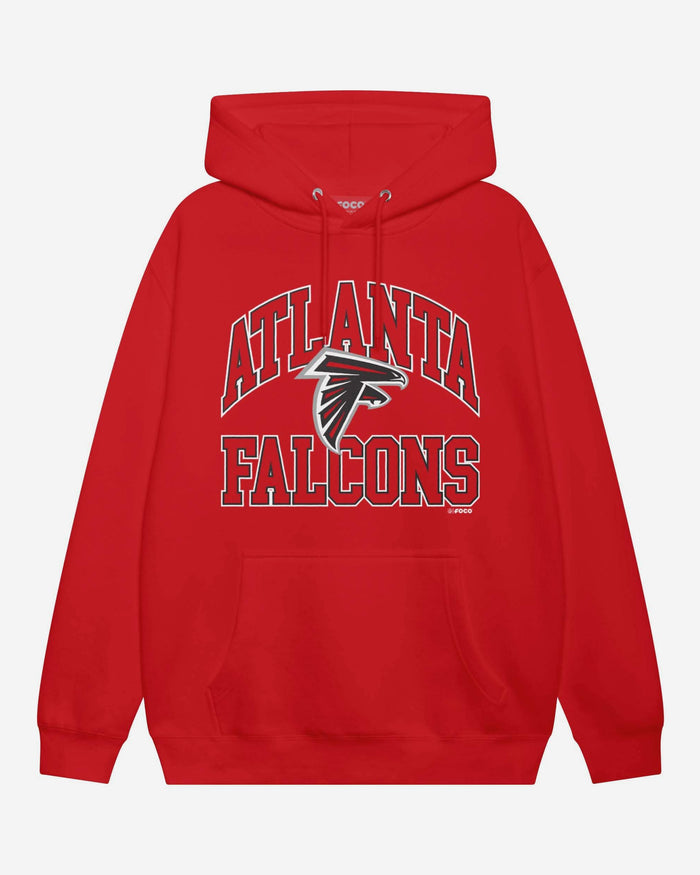 Atlanta Falcons Arched Wordmark Hoodie FOCO Athletic Heather S - FOCO.com