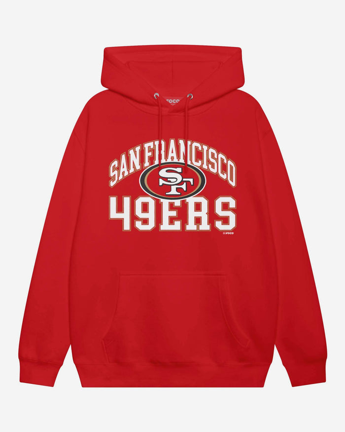 San Francisco 49ers Arched Wordmark Hoodie FOCO Athletic Heather S - FOCO.com