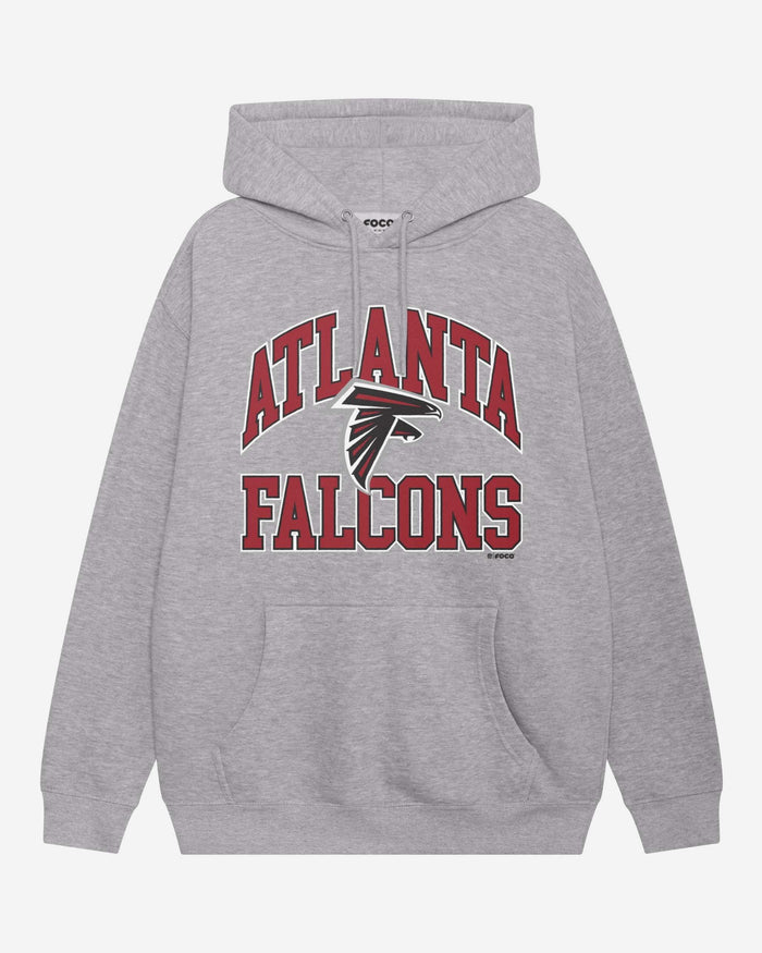 Atlanta Falcons Arched Wordmark Hoodie FOCO Athletic Heather S - FOCO.com