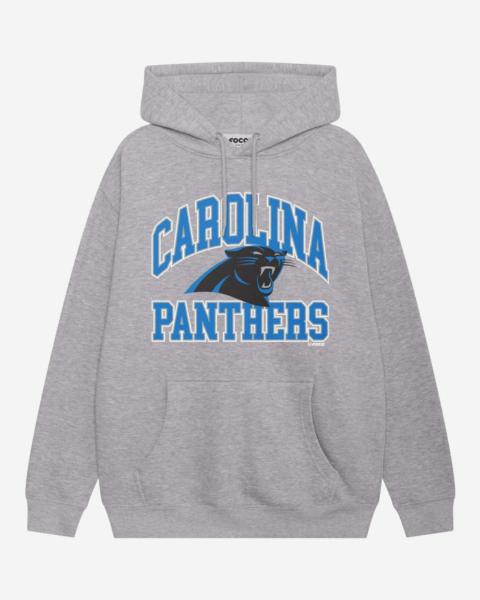 Carolina Panthers Arched Wordmark Hoodie FOCO Athletic Heather S - FOCO.com