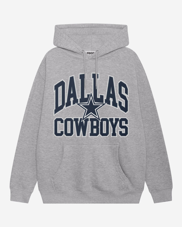 Dallas Cowboys Arched Wordmark Hoodie FOCO Athletic Heather S - FOCO.com