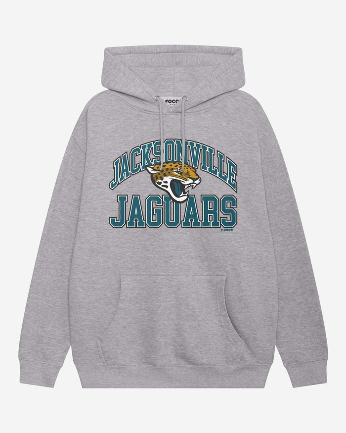 Jacksonville Jaguars Arched Wordmark Hoodie FOCO Athletic Heather S - FOCO.com
