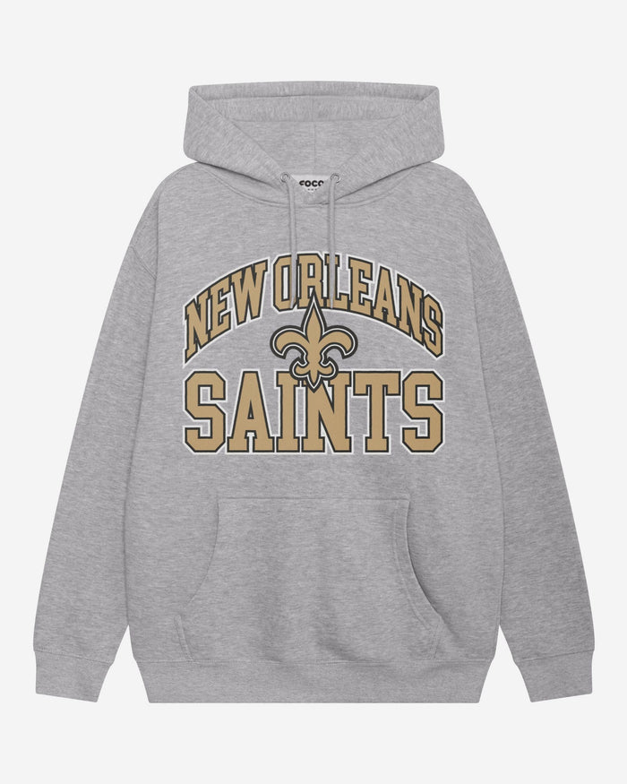 New Orleans Saints Arched Wordmark Hoodie FOCO Athletic Heather S - FOCO.com