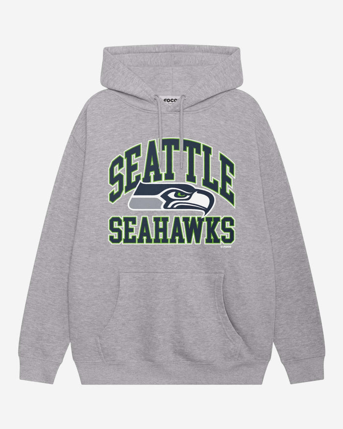 Seattle Seahawks Arched Wordmark Hoodie FOCO Athletic Heather S - FOCO.com