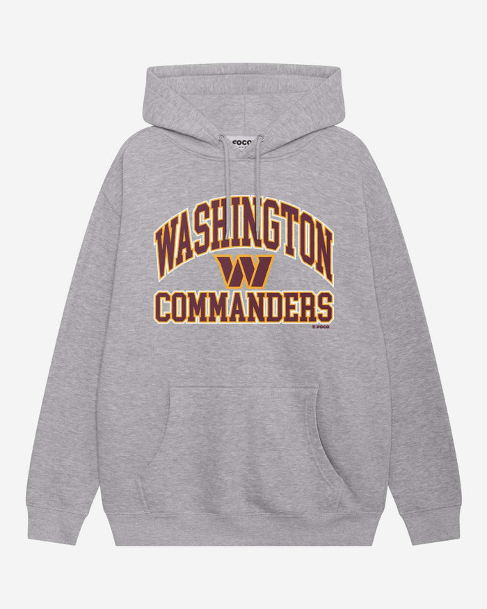 Washington Commanders Arched Wordmark Hoodie FOCO Athletic Heather S - FOCO.com