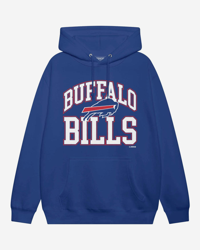 Buffalo Bills Arched Wordmark Hoodie FOCO Athletic Heather S - FOCO.com