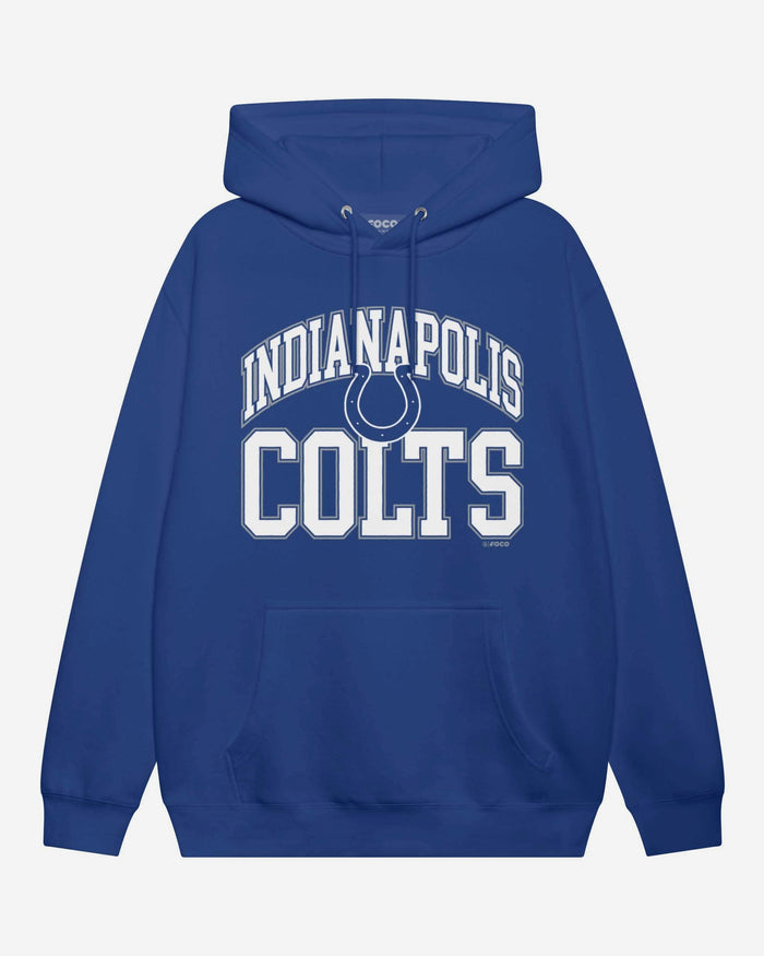 Indianapolis Colts Arched Wordmark Hoodie FOCO Athletic Heather S - FOCO.com