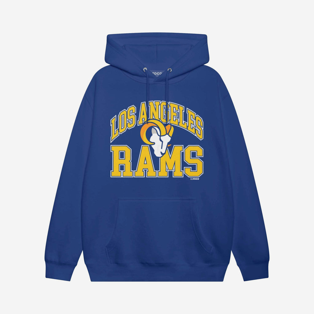 Los Angeles Rams Arched Wordmark Hoodie FOCO Athletic Heather S - FOCO.com