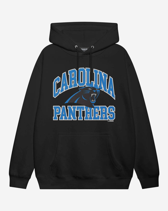 Carolina Panthers Arched Wordmark Hoodie FOCO Athletic Heather S - FOCO.com