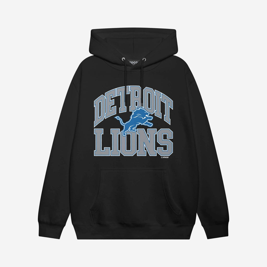 Detroit Lions Arched Wordmark Hoodie FOCO Athletic Heather S - FOCO.com