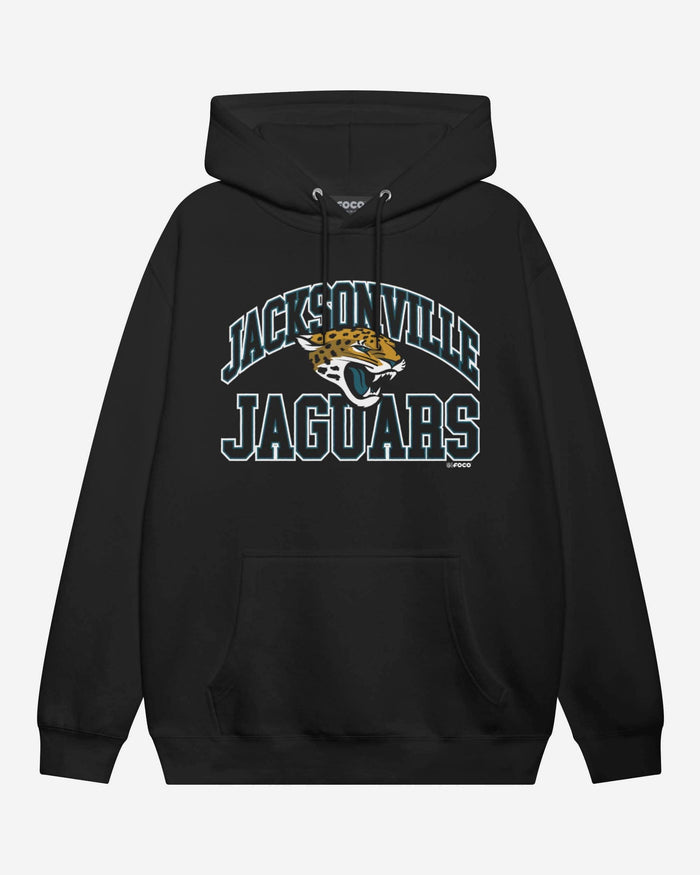 Jacksonville Jaguars Arched Wordmark Hoodie FOCO Athletic Heather S - FOCO.com