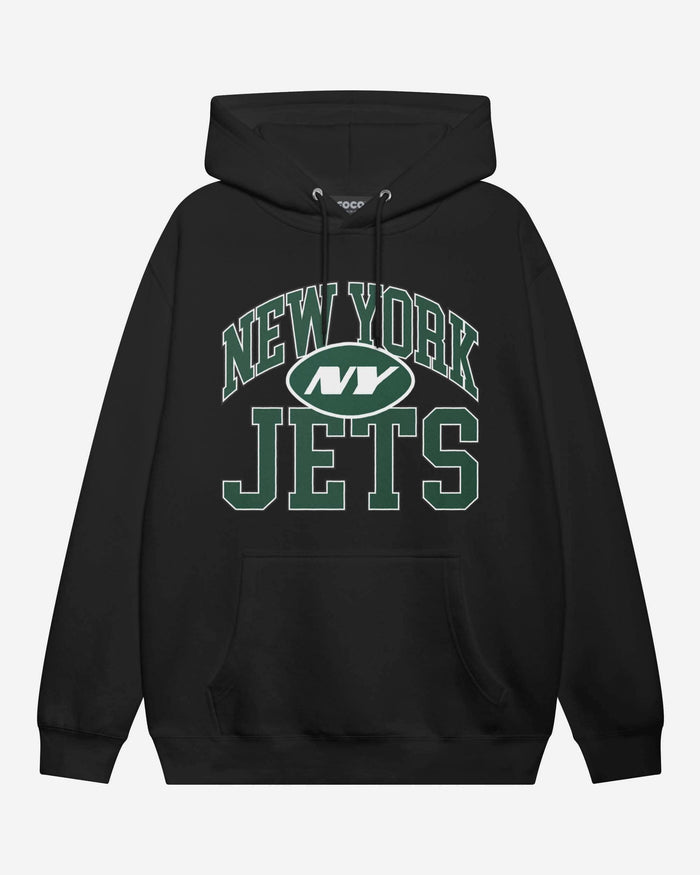 New York Jets Arched Wordmark Hoodie FOCO Athletic Heather S - FOCO.com