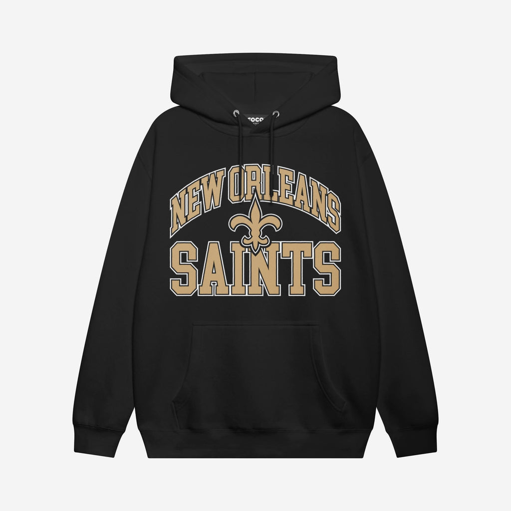 New Orleans Saints Arched Wordmark Hoodie FOCO Black S - FOCO.com