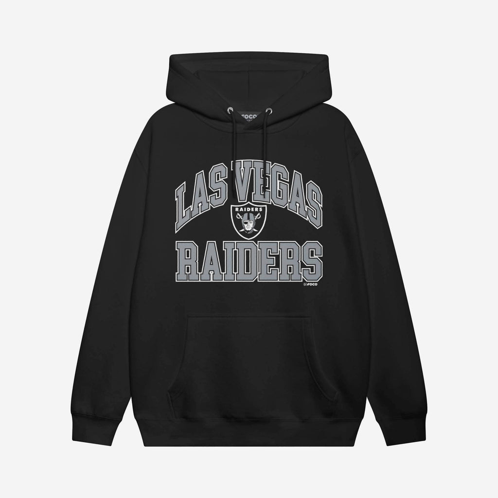 Las Vegas Raiders Arched Wordmark Hoodie FOCO Athletic Heather S - FOCO.com