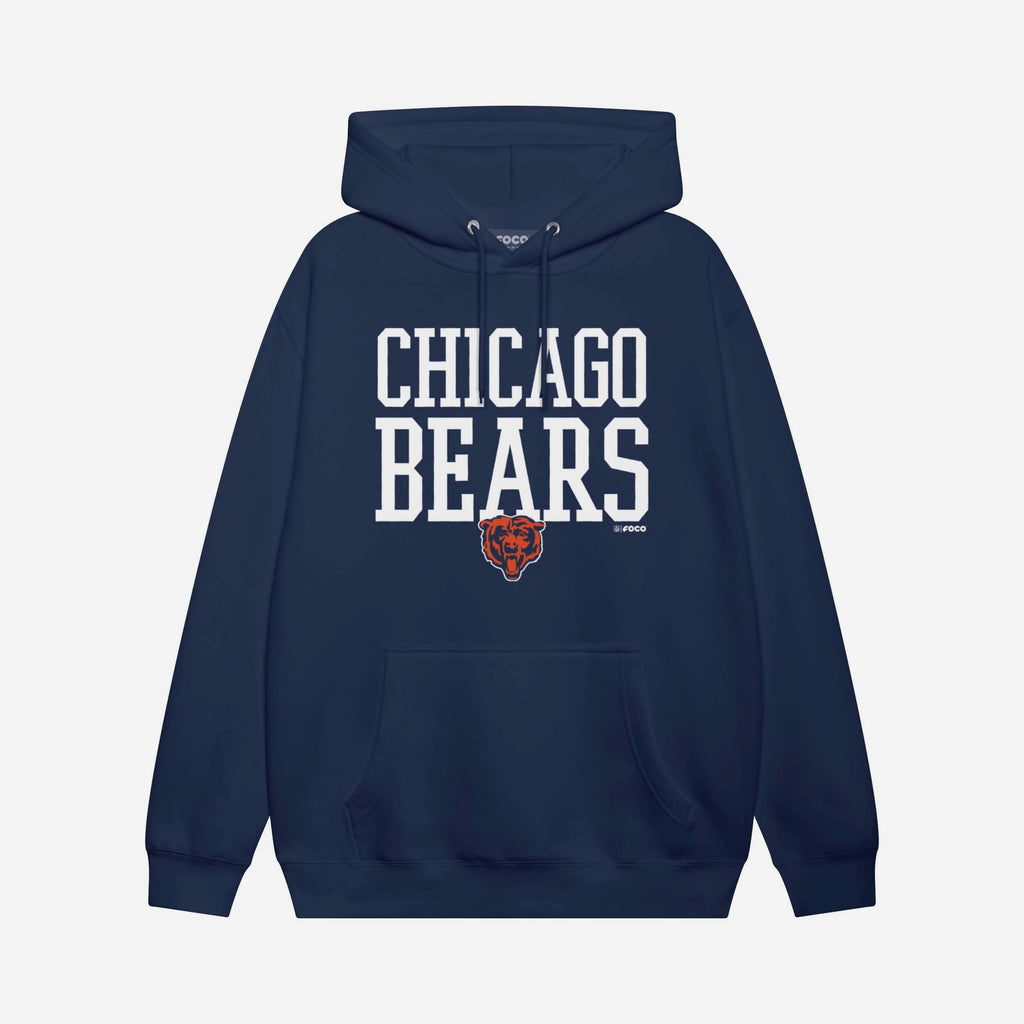Chicago Bears Bold Wordmark Hoodie FOCO Athletic Heather S - FOCO.com