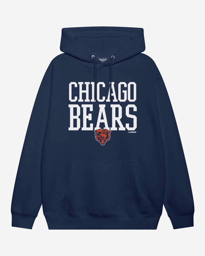 Chicago Bears Bold Wordmark Hoodie FOCO Athletic Heather S - FOCO.com