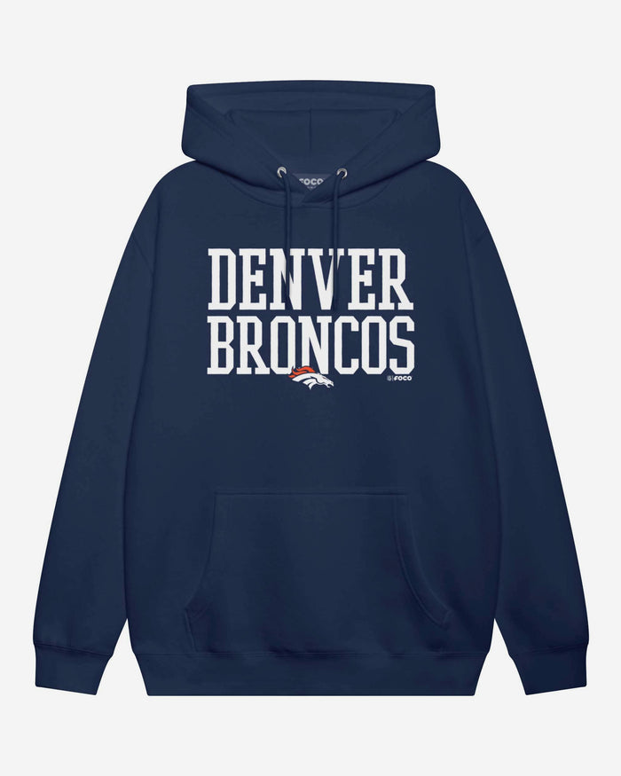 Denver Broncos Bold Wordmark Hoodie FOCO Athletic Heather S - FOCO.com