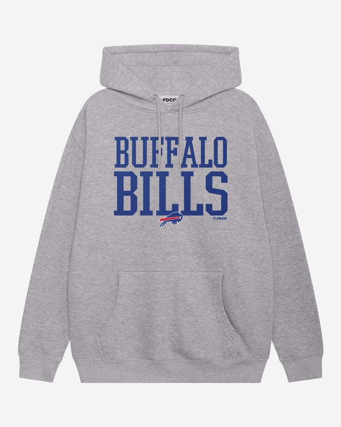 Buffalo Bills Bold Wordmark Hoodie FOCO Athletic Heather S - FOCO.com