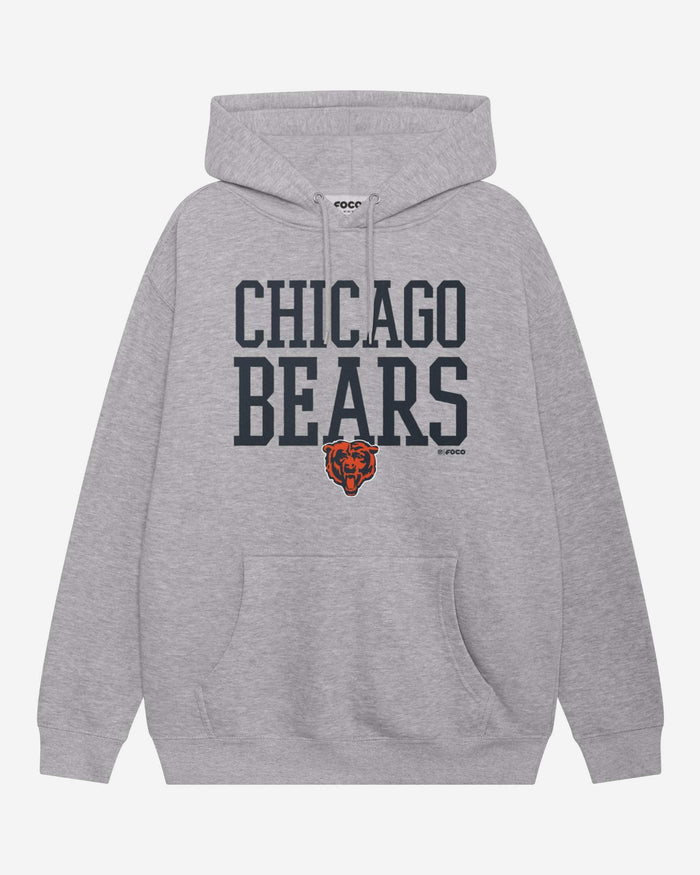 Chicago Bears Bold Wordmark Hoodie FOCO Athletic Heather S - FOCO.com